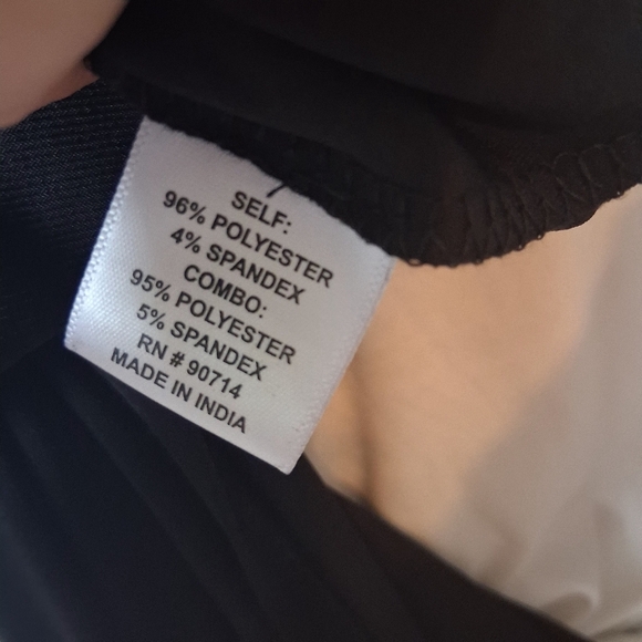 MSK Black and Tan Color Block Asymmetric Tank Tunic Dress Medium NWT - Picture 2 of 5